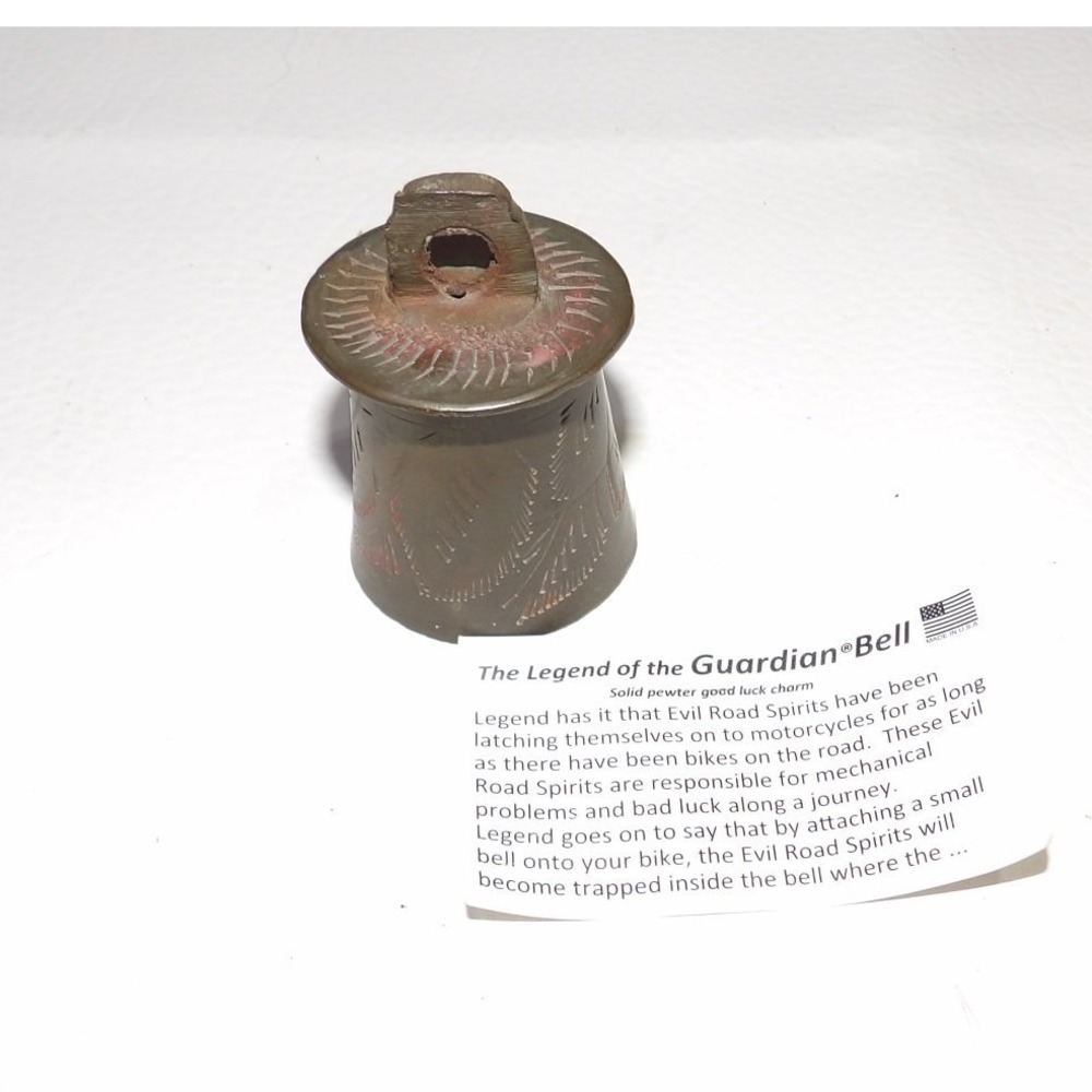 Guardian Bell Solid Pewter Motorcycle Good Luck Charm Biker Spirit Bell USA Made